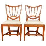 Pair of French Walnut Shieldback Chairs