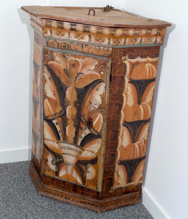 Swedish Painted Pine Hanging Cabinet