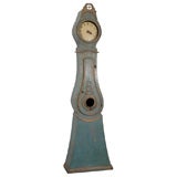 Antique Northern Swedish Blue/Green pine Tallcase Clock