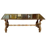 Finest Stamped Jansen Distressed Gilt Coffee Table