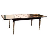 Mirrored and Ebonized Dining Table Possibly Maison Jansen