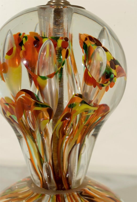 Bart Zimmerman Hand  Blown Pair of Lamps In Excellent Condition In Stamford, CT