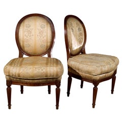 Pair of Maison Jansen Louis XVI Boudoir Slipper or Childrens Chairs All Original