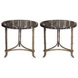 Pair of Industrial End Tables Stands