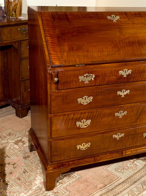 Early American Tiger Maple Slant Front Desk