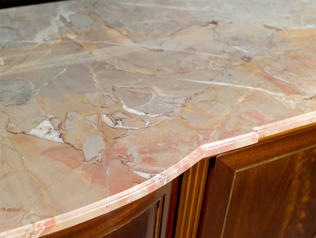 Maison Jansen Marble Top Mahogany Sideboard