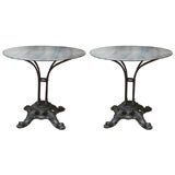 Pair of Polished Steel Bistro Tables