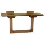 Custom Steel and Lucite Console