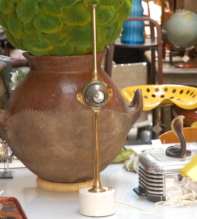 Angelo Lelli Cobra Lamp in brass w/marble base