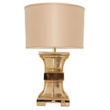 Vintage glass block lamp