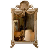 Vintage Italian Wall Mirror with Shell Crest