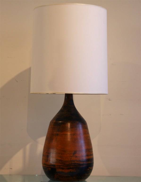 A Hand Thrown Ceramic Table Lamp Base by Jacques Blin.