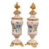 Pair of 19th Century French porcelain flambeaus