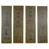 19th Century Framed Oil on Canvas Painted Panels