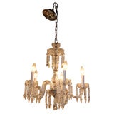Vintage French 1940's 5 arm Crystal Chandelier