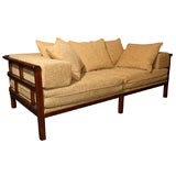 Art Deco Walnut Lattice Framed Sofa