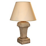 19th Century French Painted Stone Lamp