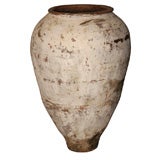 Turkish White Painted Earthenware Jar