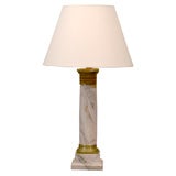Bronze and Cream Faux Marble Column Lamp
