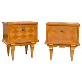 Vintage Pair of 1940's French Chevet in Cherry