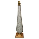 SINGLE WHITE AND GOLD LARGE MURANO GLASS LAMP