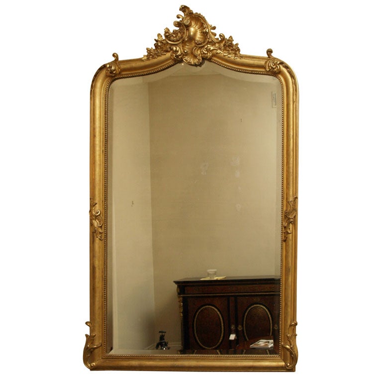 Antique French gold leaf mirror. at 1stdibs
