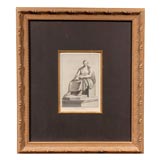 Antique Neoclassical Etching in a Custom Frame