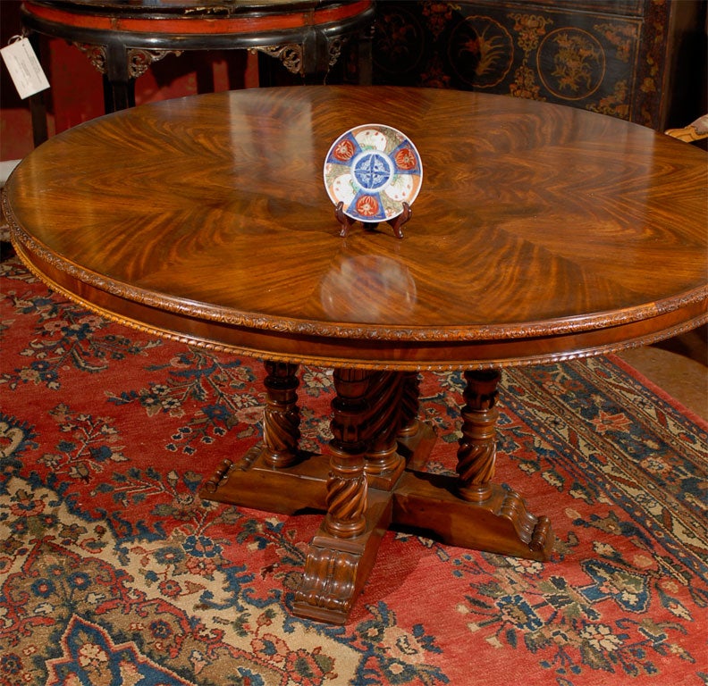 Small Antique Imari Plate in Bittersweet Coral and Cobalt Blue