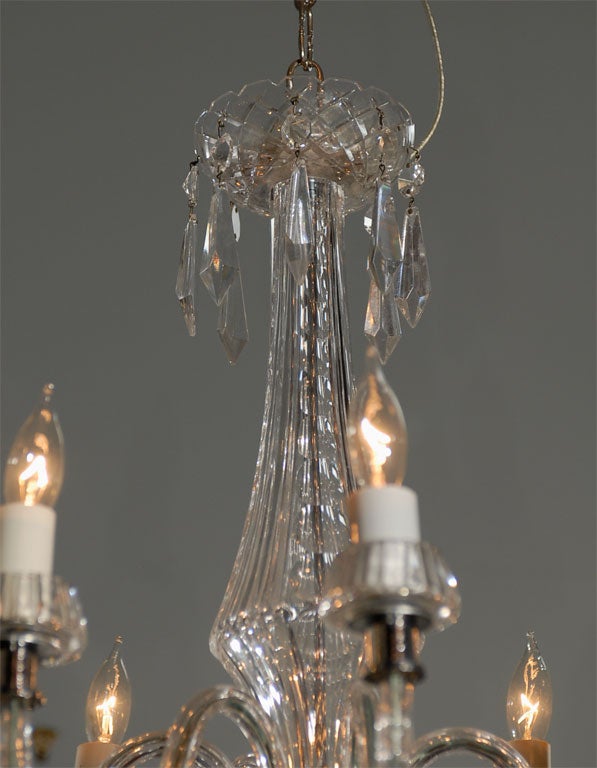 20th Century Waterford Crystal Deco Style Six Arm Chandelier