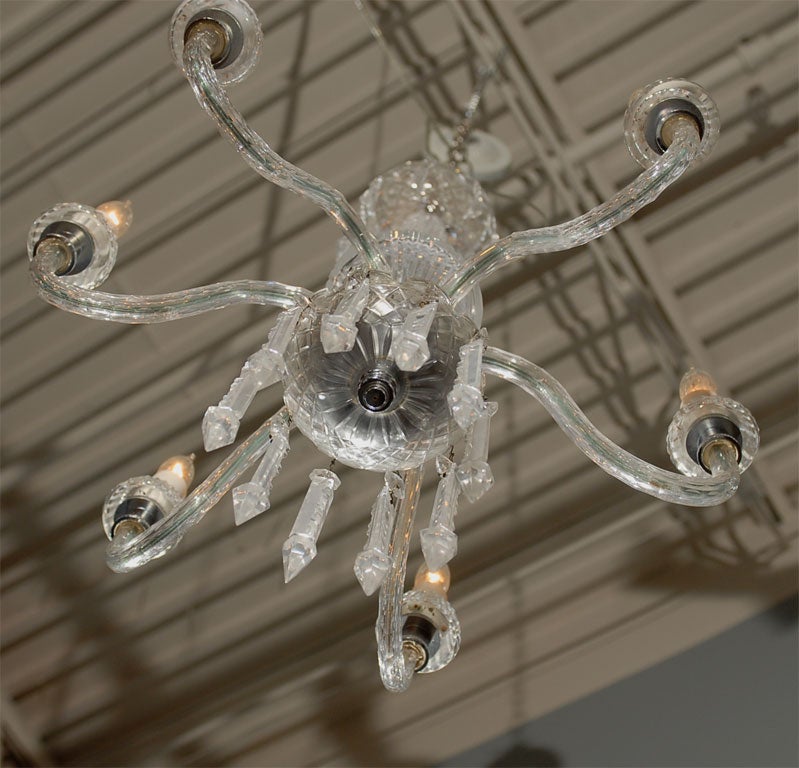 Waterford Crystal Deco Style Six Arm Chandelier 5