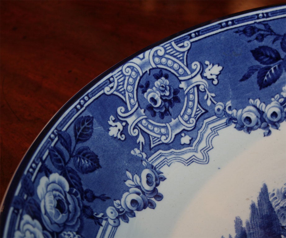 Porcelaine Bol Staffordshire bleu et blanc du 19ème siècle en vente