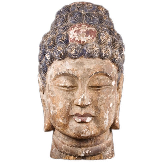 19th Century Chinese Buddha Head