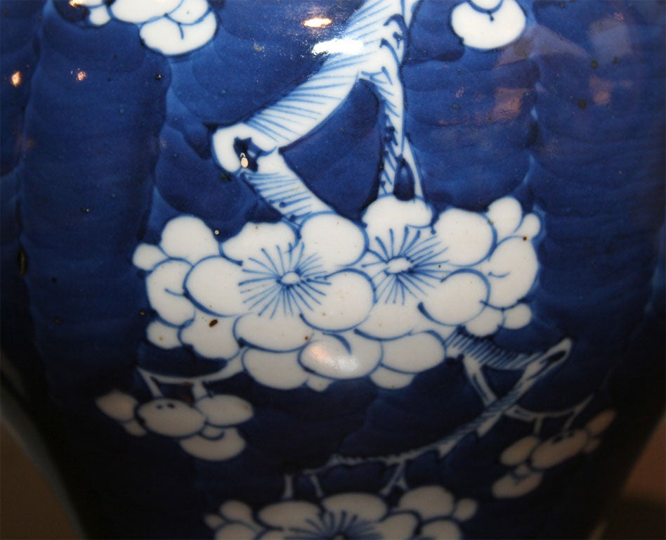 Pair of 19th Century Blue & White Temple Jars 4
