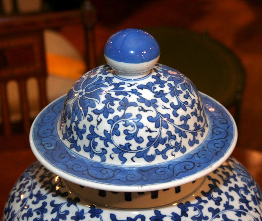 19th Century blue and white temple jar 2
