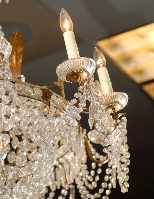 20th Century Antique French Crystal Chandelier in the Empire style