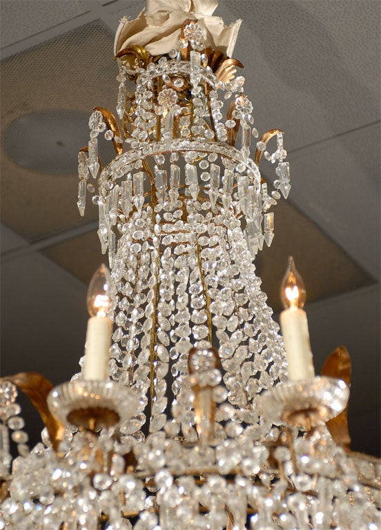 Antique French Crystal Chandelier in the Empire style 3