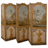18th century French Six Panel Painted Screen