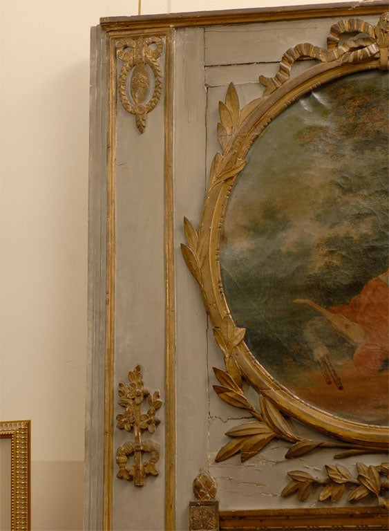 Trumeau de época Luis XVI con escena pastoral ovalada, c. 1790 en Bueno estado para la venta en Atlanta, GA