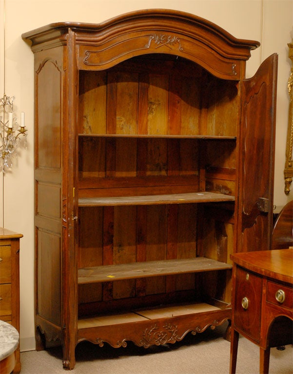 French Louis XV Bonnet-top Armoire in Walnut, Provence, c. 1760 For Sale