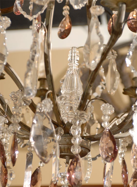Louis XV style Bronze and Cut-crystal Chandelier, c. 1890 In Good Condition For Sale In Atlanta, GA