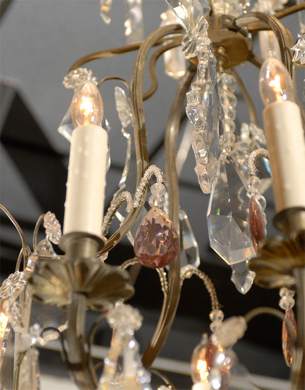 Louis XV style Bronze and Cut-crystal Chandelier, c. 1890 For Sale 1