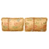 Antique Pair of Small Cushions made from 18th Century Lampas