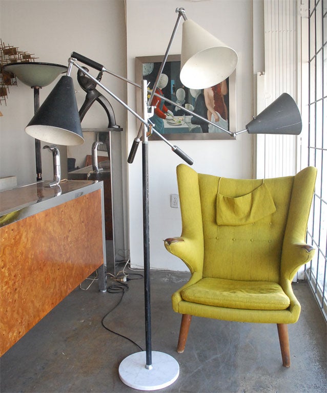 The essential floor lamp made for Arteluce  is one of the icons of the Mid 20th Century design.