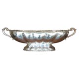 Large sterling  silver long punch bowl center piece.