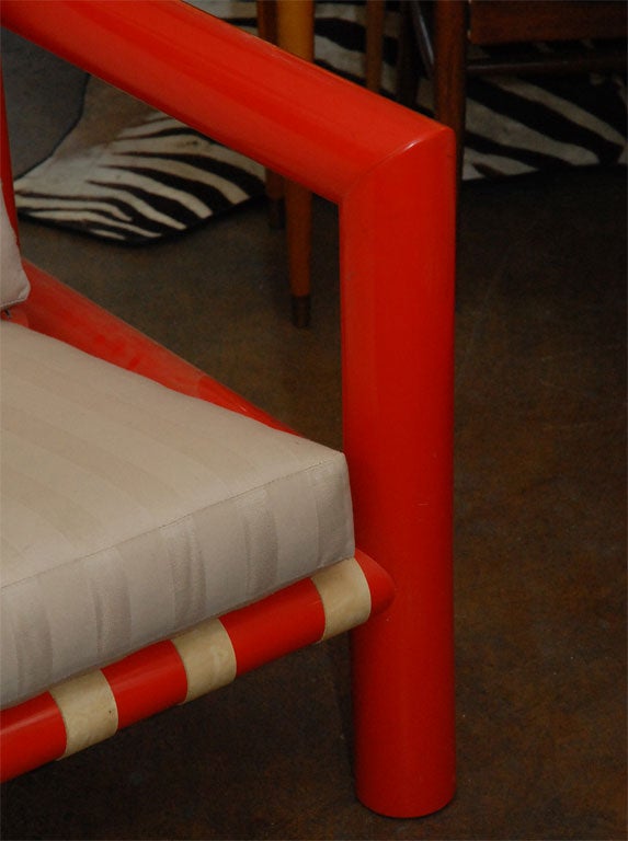 Unknown Orange PVC  plastic pair of armchairs