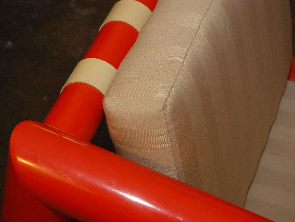 Orange PVC  plastic pair of armchairs 1