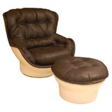 French Lounge Chair And Ottoman By Airborne