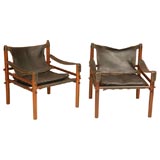Pair of  Black Sirocco Chairs by Arne Norell