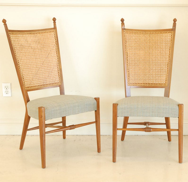 Walnut Set Of 4 Drexel Dining Chairs designed by Kipp Stewart