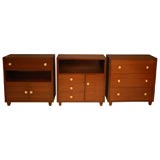 Vintage Set Of 3 Mahogany Chests style of Gilbert Rhode
